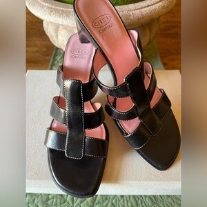 Joan & David Black Strappy Sandals